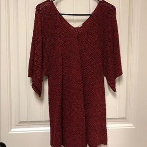 Burgundy tunic sweater